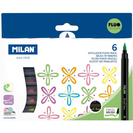 MILAN Fluo 6 db-os ecsetfilc készlet