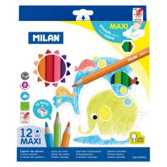   MILAN 241 Maxi hatszögletű vastag színes ceruza 12 db-os készletben 