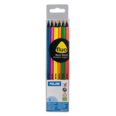 MILAN 6 db-os neon színű ceruzakészlet 