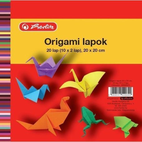 HERLITZ Origami lapok 20x20 cm / 20 ív 