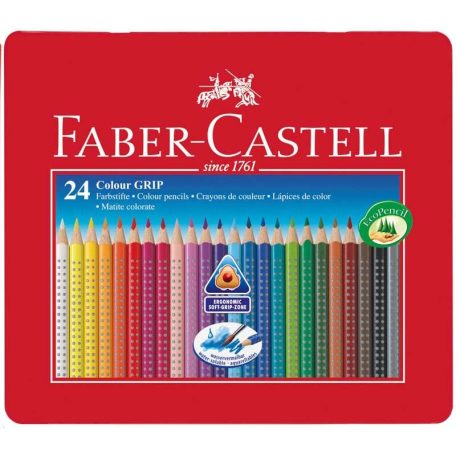 FABER-CASTELL GRIP 2001 24 db-os színes ceruza készlet fémdobozban 