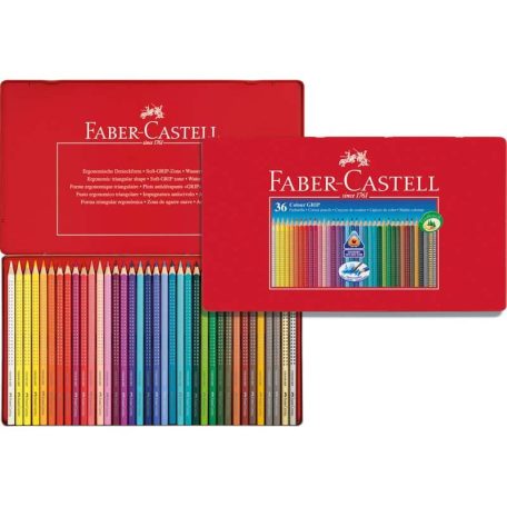 FABER-CASTELL GRIP 2001 36 db-os színes ceruza készlet fémdobozban 