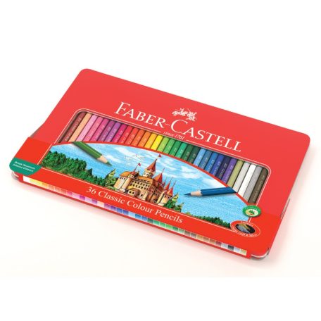 FABER-CASTELL 36 db-os színes ceruza készlet fémdobozban 