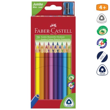FABER-CASTELL 20 db-os jumbo színes ceruza készlet 