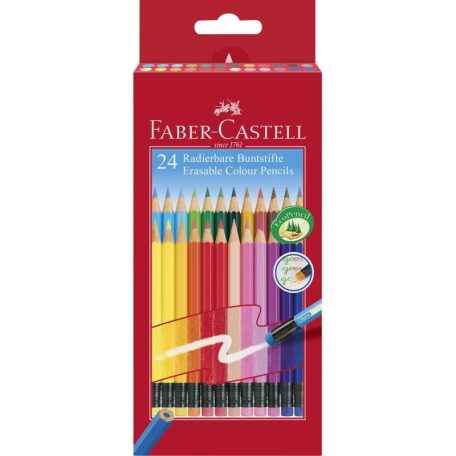 FABER-CASTELL 24 db-os színes ceruza készlet - radírral 