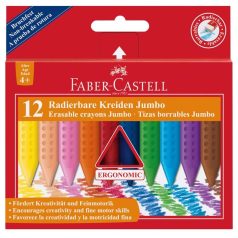 FABER-CASTELL 12 db-os törölhető Jumbo GRIP zsírkréta 