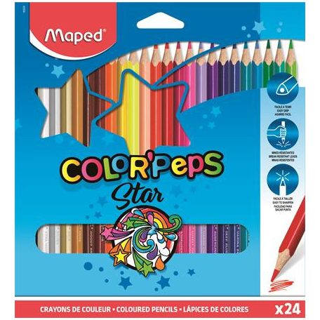 MAPED Color Peps 24 db-os háromszögletű színes ceruza készlet 