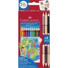   FABER-CASTELL A VILÁG GYERMEKEI színes ceruza készlet 10 db GRIP + 3 db Bicolor ceruza  