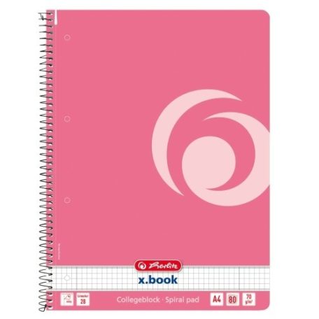 HERLITZ Color Blocking Indonesia pink négyzethálós spirálfüzet - A/4