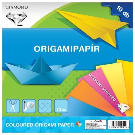 LIZZYCARD Origami hajtogató lapok 20x20 cm - 10 db 
