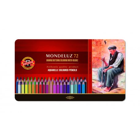 KOH-I-NOOR 3727 Mondeluz 72 db-os színes aquarell ceruza készlet fémdobozban 