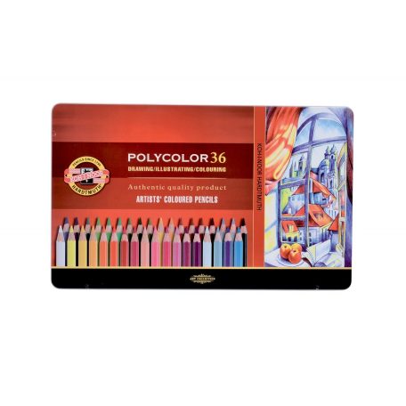 KOH-I-NOOR 3825 Polycolor 36 db-os színes ceruza készlet - fémdobozban