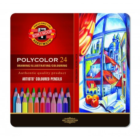 KOH-I-NOOR 3824 Polycolor 24 db-os színes ceruza készlet - fémdobozban