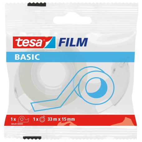 TESA Basic 58549 ragasztószalag 33 m x 15 mm + tépő 