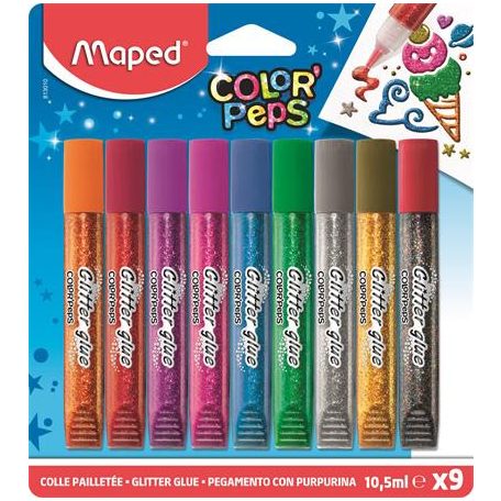 MAPED Color Peps 9 színű csillámos ragasztó készlet 