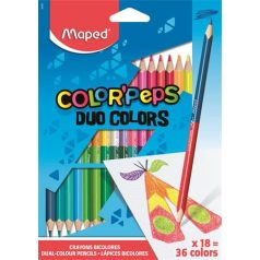   MAPED Color'Peps Duo 18 db-os háromszögletű színes ceruza készlet, kétvégű, 36 szín