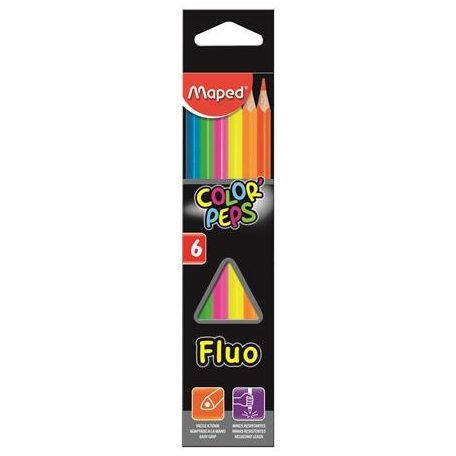 MAPED Color Peps Fluo 6 db-os színes ceruza készlet neon színekben 