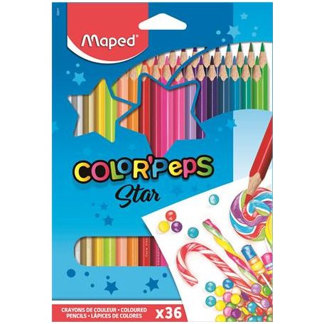 MAPED Color Peps 36 db-os háromszögletű színes ceruza 