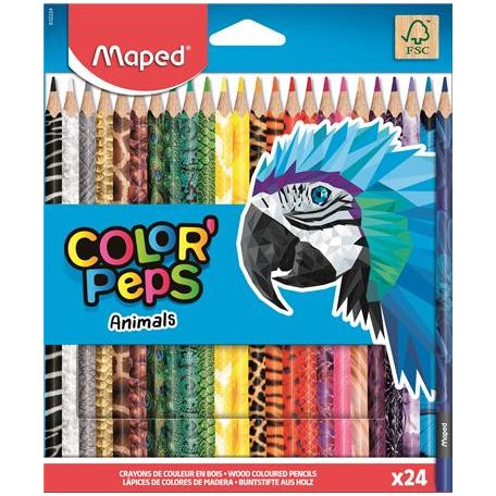 MAPED Color Peps Animals 24 db-os háromszögletű színes ceruza készlet 