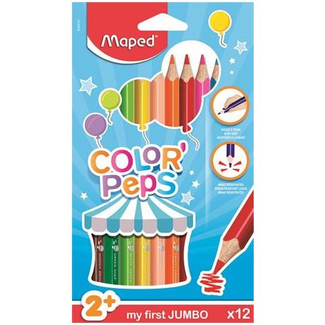 MAPED Color Peps Jumbo 12 db-os háromszögletű színes ceruza készlet 