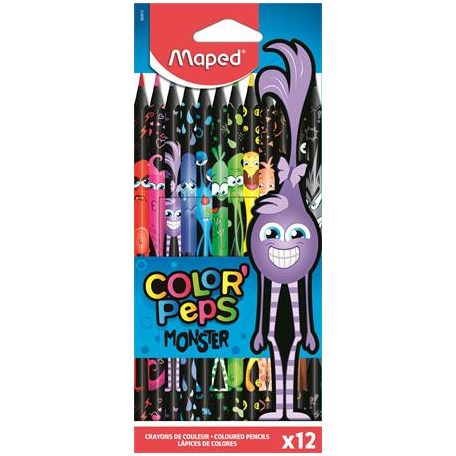 MAPED Color Peps Monster 12 db-os háromszögletű színes ceruza készlet 