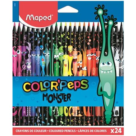 MAPED Color Peps Monster 24 db-os háromszögletű színes ceruza készlet 