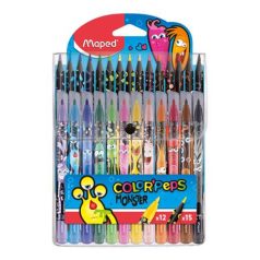   MAPED Color Peps Monster 15 db színes ceruza és 12 db filctoll egy készletben 