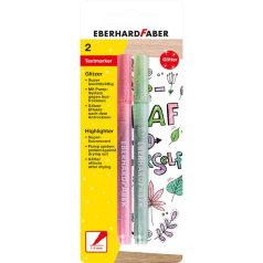   EBERHARD FABER 2 db-os pasztell csillámos pink/zöld szövegkiemelő készlet 