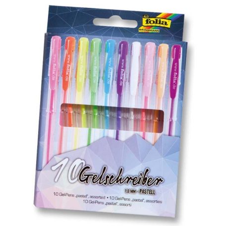 FOLIA 10 db-os zselés toll készlet pasztell színek 